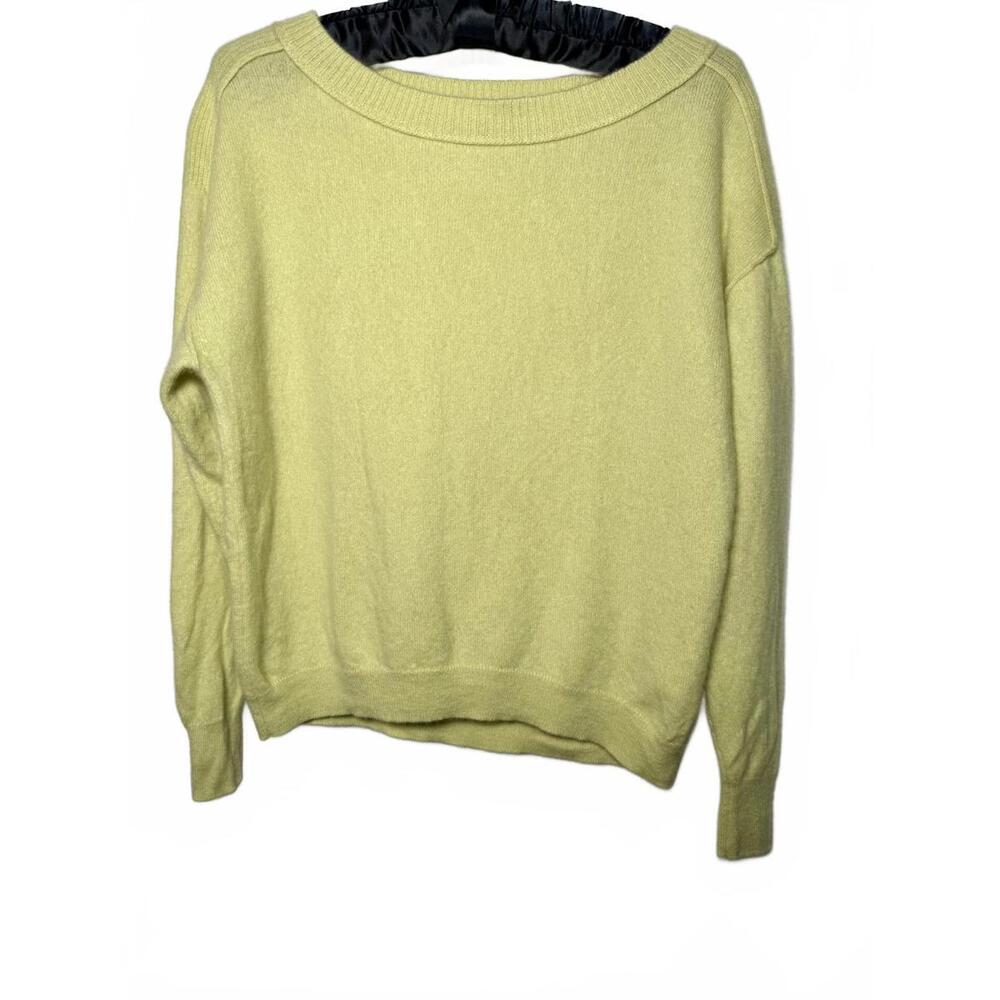 Anthropologie Saturday Sunday Sweater sz XS Lime Green Long Sleeve 100% Cashmere